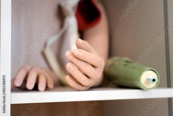 Obraz Realistic latex hand and finger prosthetics for humans, hand and forearm manufacturing