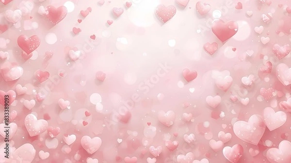 Fototapeta 背景素材 たくさんのハート Background Lots of love （Generative AI）