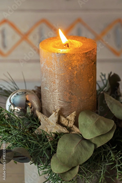 Obraz Adventsgesteck mit einer Kerze