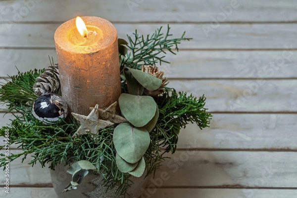 Obraz Adventsgesteck mit einer Kerze