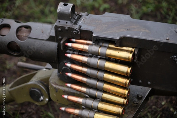 Obraz browning machine gun outdoor practice