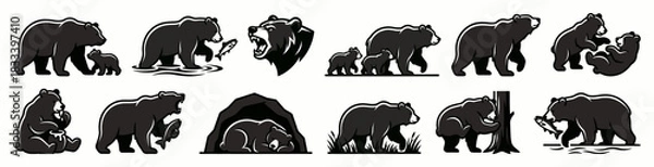 Fototapeta Bear silhouette vector
