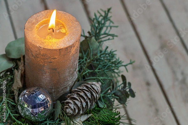 Obraz Adventsgesteck mit einer Kerze