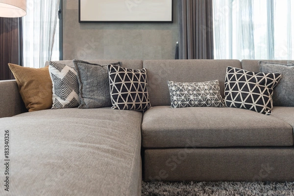Fototapeta luxury living room style with set of pillows