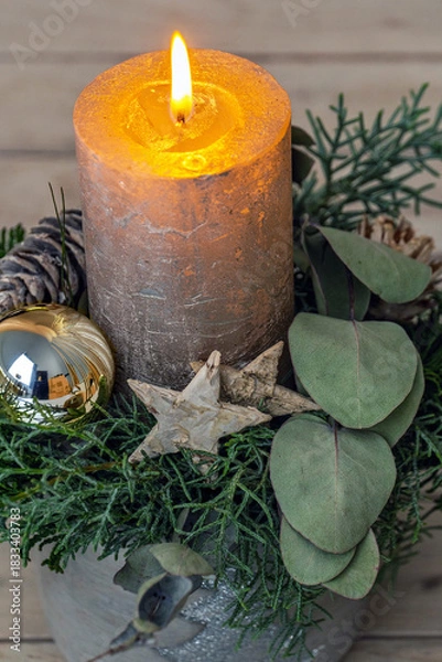 Obraz Adventsgesteck mit einer Kerze