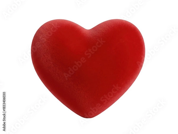 Obraz A single, vibrant red, textured heart shape, symbolizing love and romance, isolated on transparent background