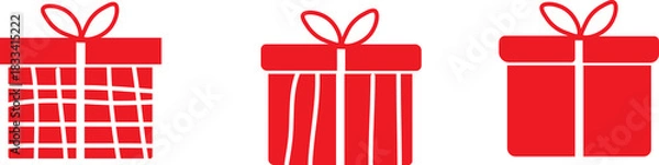 Obraz Red Gift Boxes Vector – Holiday and Celebration Decoration