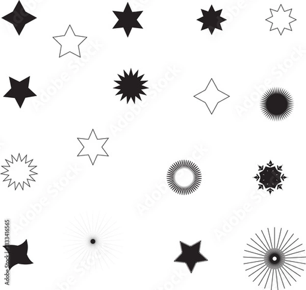 Obraz Star Icon Pack for Party and New Year Decor – Vector