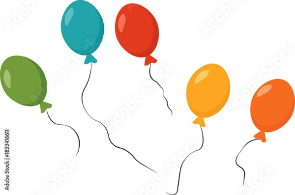 Obraz Festive Balloons Celebration Vector – Party Decoration