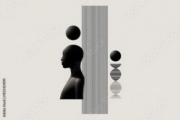 Obraz cultural heritage design, elegant design with minimal elements highlighting black heritage symbols, forming a strong and bold composition