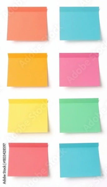 Obraz Colorful sticky notes on white background