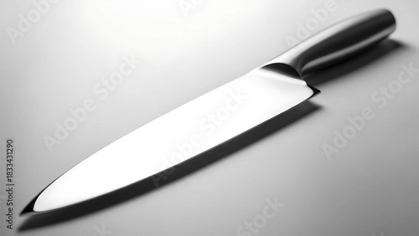 Fototapeta Stainless steel chef's knife A versatile kitchen tool for slicing, dicing, and preparing food with precision