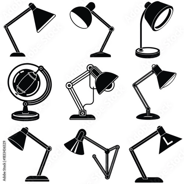 Fototapeta Abstract desk lamp design with geometric shapes and vibrant colors