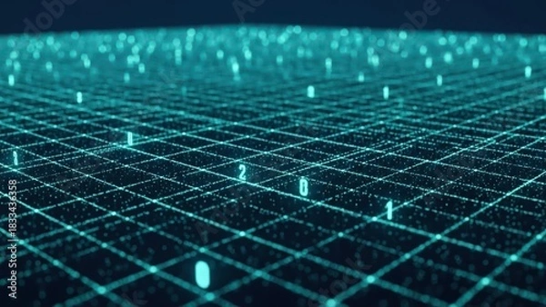 Obraz Advanced mesh data stream grid wallpaper surface template data points matrix