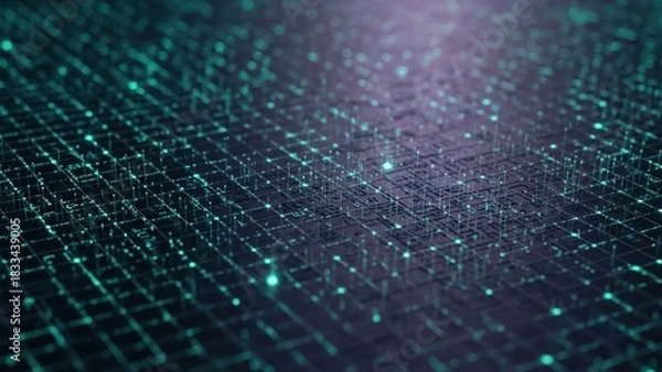 Obraz Advanced mesh data stream grid wallpaper surface template data points matrix