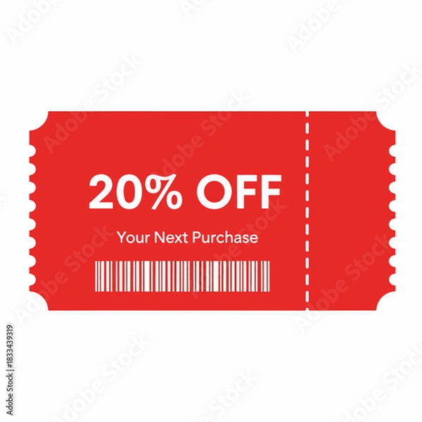 Obraz Red Coupon 10% off discount vector