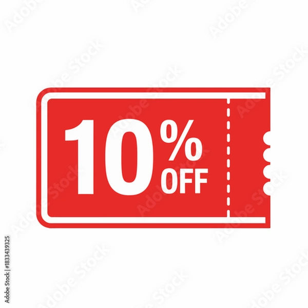 Obraz Coupon 10% off discount vector