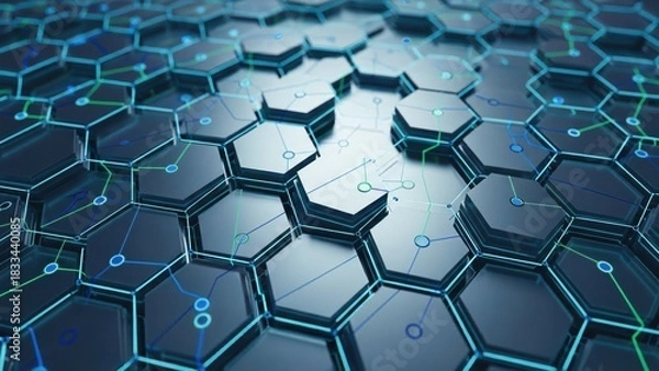 Obraz Abstract poly structure process matrix wallpaper background backdrop framework lines hexagonal grid