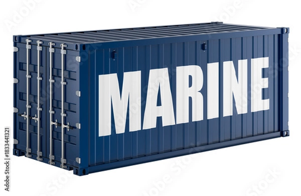 Fototapeta Marine, cargo shipping container. 3D rendering