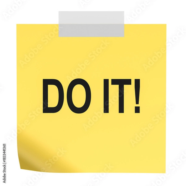Fototapeta Do It, yellow sticky note. 3D rendering