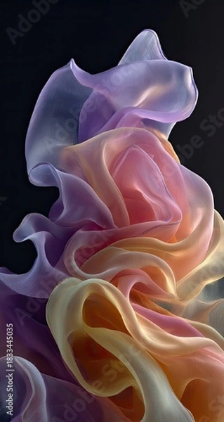 Obraz Flowing pastel fabric layers, soft, ethereal textures