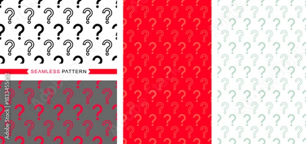 Obraz Seamless question mark pattern, seamless question mark background, vector illustrations and easily changeable colors.