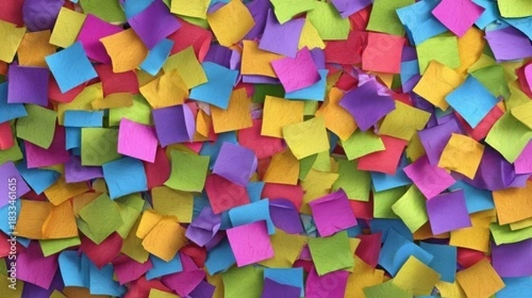 Obraz Vibrant Ideas: Colorful Sticky Notes Collage