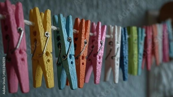 Obraz Clothes Pegs Ready for Laundry Day