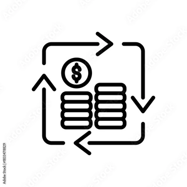 Fototapeta Kaizen Value Stream Continuous Improvement Icon