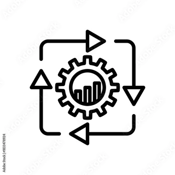 Fototapeta Kaizen Lean Process Continuous Improvement Icon