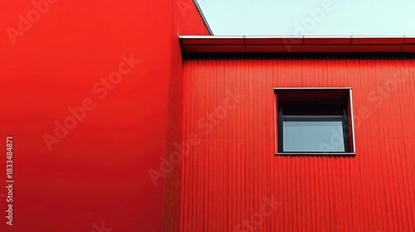 Fototapeta A red building with a window