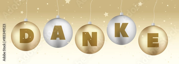 Fototapeta Danke Weihnachtskugeln