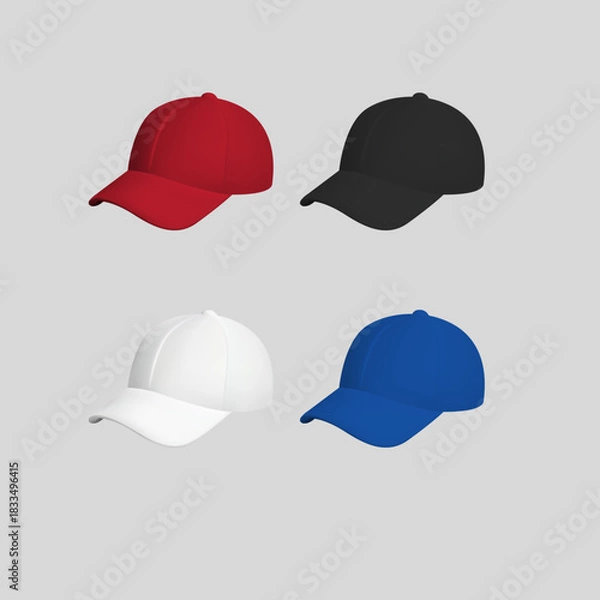 Obraz 3D Cap mockup Images. Hat mockup vector