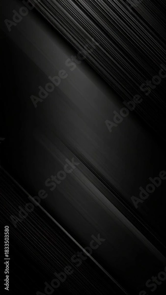 Obraz Abstract black background with diagonal lines, creating a sleek, modern design.
