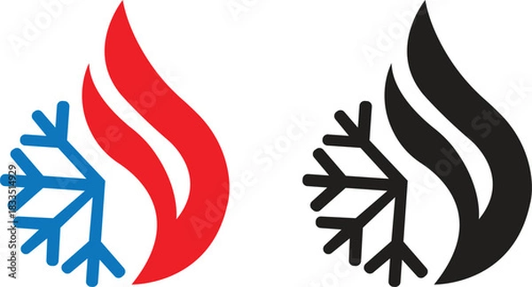 Obraz fire and snowflake icon