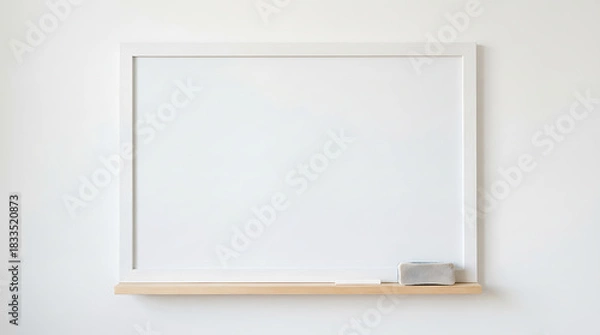 Fototapeta Whiteboard with Eraser for Presentations and Brainstorming.