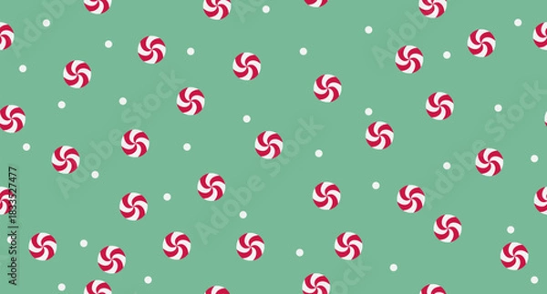 Fototapeta Striped sugar candy seamless pattern. Red and white striped sugar candy pattern. Season greetings wallpaper. New year background
