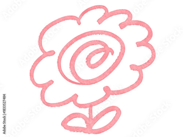 Obraz 手描きのかすれのあるピンクの花丸マーク　フリーハンド