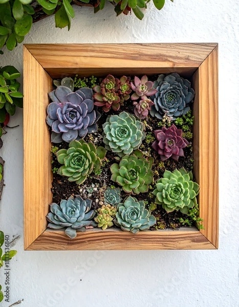 Fototapeta Succulent wall planter