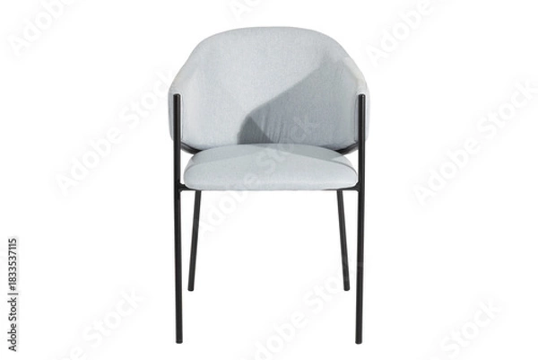 Obraz Chair front view view dinning chair black legs white modern chair luxury design white background metal legs comfortable leather chair fabric design chair