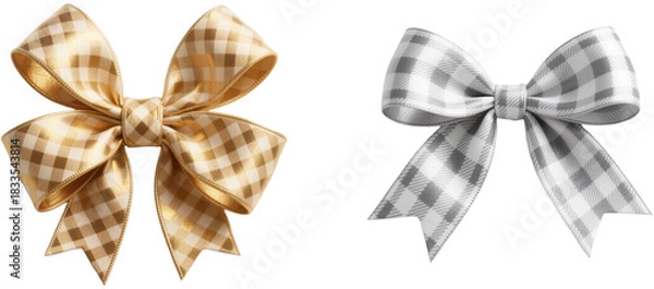 Obraz リボン　チェック柄　模様　柄　装飾