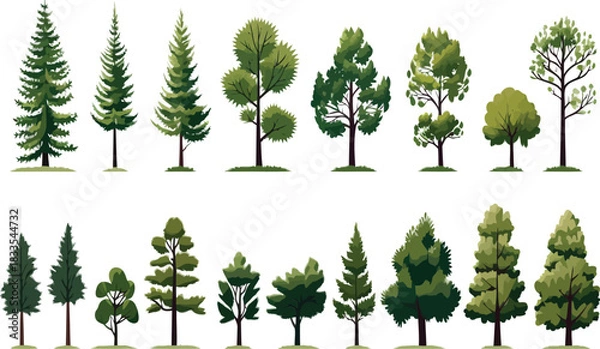 Obraz forest vegetation setstic a isolated