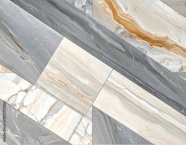 Fototapeta Diagonal marble tile pattern close-up