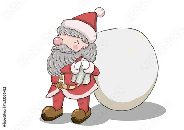 Obraz 正面を向いて立つ影があるサンタクロース