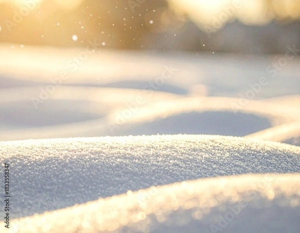 Obraz 雪に覆われた雪原のシンプルな背景素材