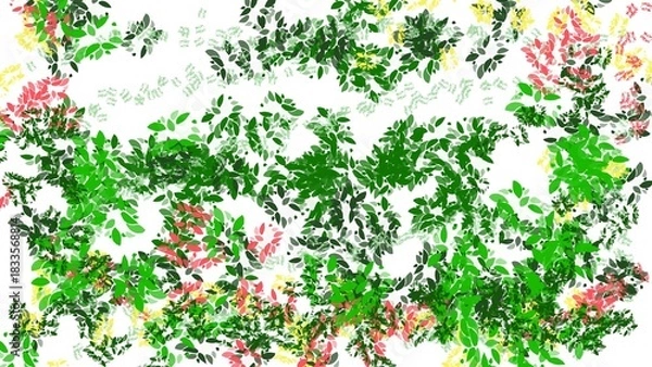 Obraz Vibrant Abstract Pattern of Scattered Autumn Leaves on a White Background.