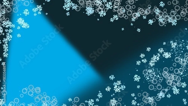 Obraz Vibrant Blue Light Beam with Floating Bubbles and Microscopic Forms with copy space.