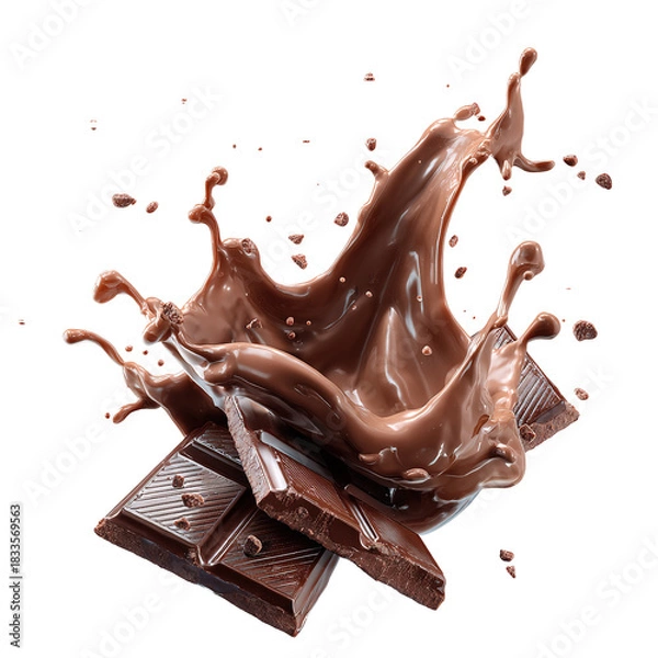 Obraz Two chocolate bars with caramel fillings filling cut in half