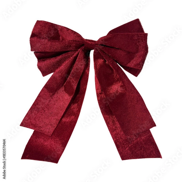 Obraz A large luxurious burgundy bow with a textured pattern.