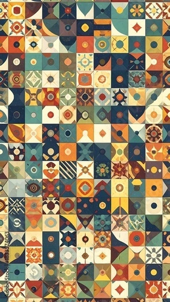 Obraz Vibrant geometric tile pattern